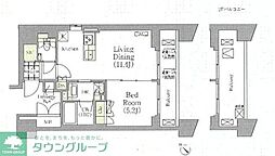 メゾンカルム日本橋馬喰町 5階1LDKの間取り