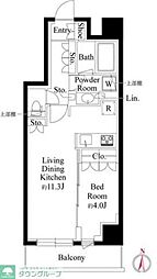 GRAN PASEO 両国III 2階1LDKの間取り