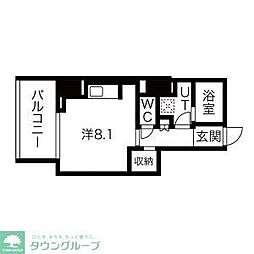 シーズンフラッツ蔵前清澄通り 4階ワンルームの間取り