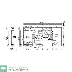 東雲キャナルコートＣＯＤＡＮ11号棟 11階2DKの間取り
