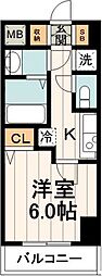 東京メトロ東西線 木場駅 徒歩15分の賃貸マンション 2階1Kの間取り