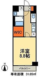 フォンターナ入谷 5階1Kの間取り