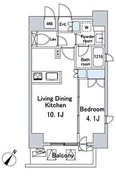 ルジェンテ・バリュ上野 2階1LDKの間取り