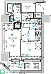 MIND両国 6階1DKの間取り