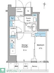 ルフォンリヴェント清澄白河 8階1DKの間取り