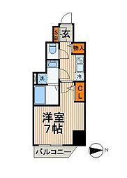 アイルカナーレ深川 6階1Kの間取り