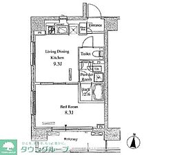 パークアクシス東陽町 15階1LDKの間取り