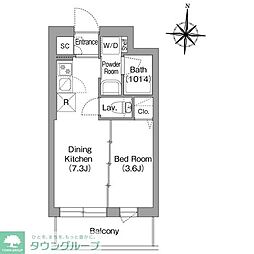 墨田区亀沢2丁目マンション 1DKの間取図画像