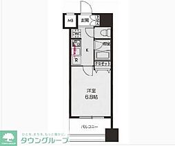 ドゥーエ新川 1Kの間取図画像