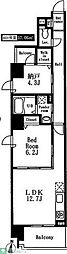 アルクス森下 1LDKの間取図画像