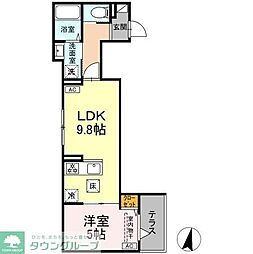 セレスティア大島 1LDKの間取図画像