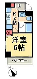 XEBEC門前仲町 1Kの間取図画像