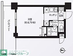 レクシード両国駅前 1Kの間取図画像