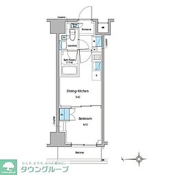 ルフォンプログレ門前仲町マークス 1DKの間取図画像