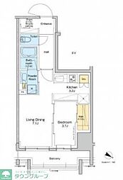 プラウドフラット両国サウス 1LDKの間取図画像