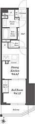 WORVE東京木場 1DKの間取図画像