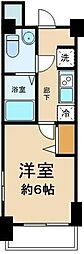 クレアシオン門前仲町 1Kの間取図画像