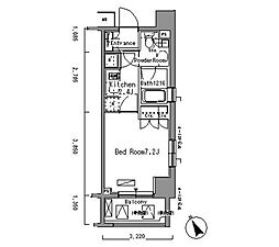 パークアクシス門前仲町 1Kの間取図画像