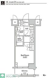 PROUDFLAT森下ウエスト 1Kの間取図画像