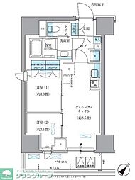 PARKAXIS東日本橋 2DKの間取図画像