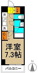 ベルフェリーク木場 1Kの間取図画像