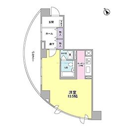 UR都市機構アーバンライフ月島駅前イースト ワンルームの間取図画像