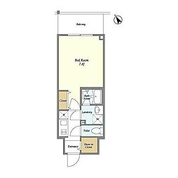 BLUROCK門前仲町 1Kの間取図画像