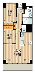 マンションニュー清澄 2LDKの間取図画像
