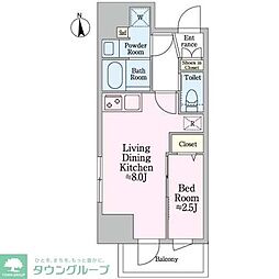 Due入谷2 1LDKの間取図画像