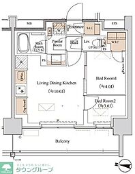 ブランシエスタ木場 2LDKの間取図画像
