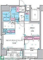 ジェノヴィア浅草2スカイガーデン 2LDKの間取図画像