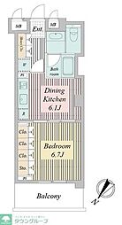 アクティ東仲通り 1DKの間取図画像
