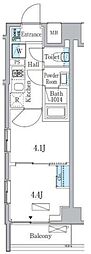 プライマル門前仲町 1DKの間取図画像