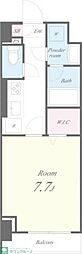 エムズ両国亀沢 1Kの間取図画像