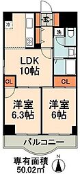 錦糸パーク・ヤマト 2DKの間取図画像