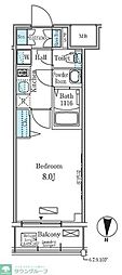 ディームス東陽町2 1Kの間取図画像