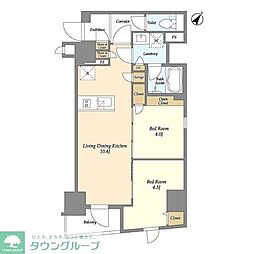 GEOENT日本橋小伝馬町 2LDKの間取図画像
