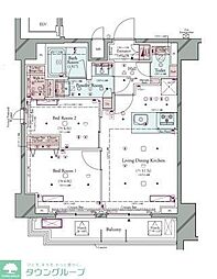 コンシェリア町屋 2LDKの間取図画像