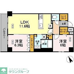 ロイジェント平井 2LDKの間取図画像