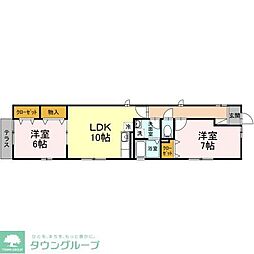 ステラII 1階2LDKの間取り