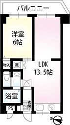エスポワール東和第二 5階1LDKの間取り