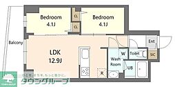 S-RESIDENCE北綾瀬awesome 4階2LDKの間取り