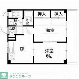 エステートピアエース 1階2DKの間取り