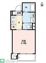 robot home 千住大橋 2階1Kの間取り