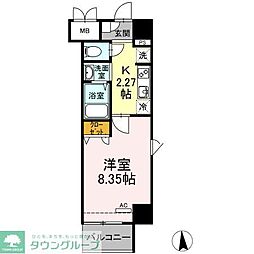 Carre S.I 3階1Kの間取り