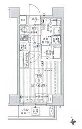 リライア東京イーストレジデンス 3階1Kの間取り