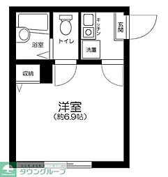 レジデンス江北 1Kの間取図画像