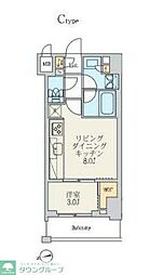 クレストコート北千住レジデンス 1LDKの間取図画像