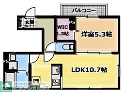 アリビオ五反野 1LDKの間取図画像