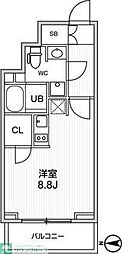 グラシアプレイス曳舟 ワンルームの間取図画像